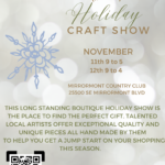 Mirrormont Country Club craft show 2023 flyer