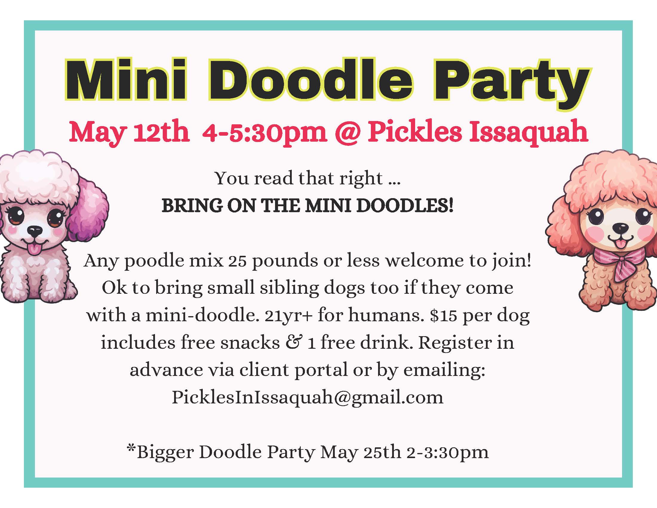 Mini doodle party May 12th